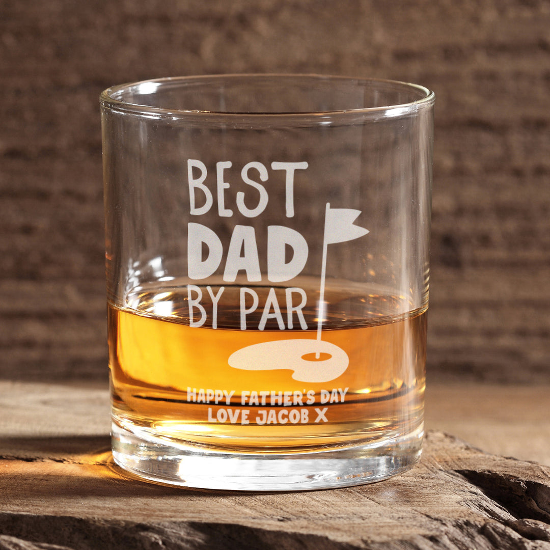 Best Dad By Par Whiskey Glass Tumbler and Golf Balls