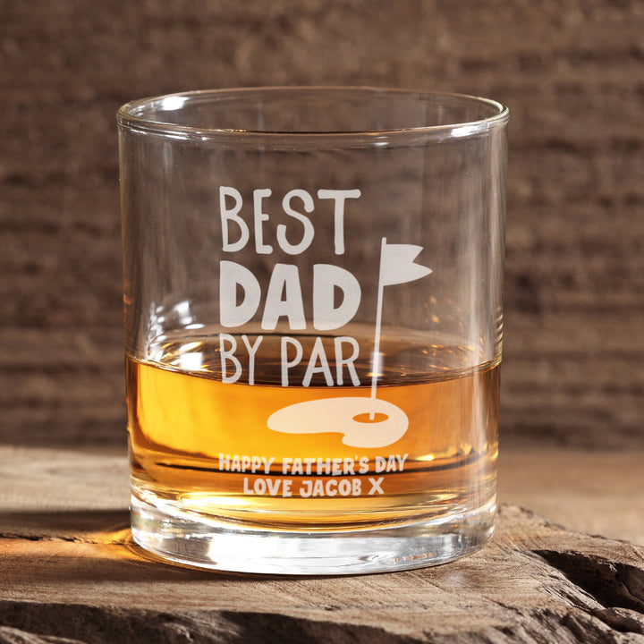 Best Dad By Par Whiskey Glass Tumbler and Golf Balls