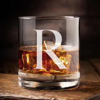 Classic Initial Engraved Tumbler Glass