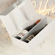 Wedding Anniversary Wine Heart Splash White Recycled Bottle Box and Matching Glasses Gift Set-Love Lumi Ltd