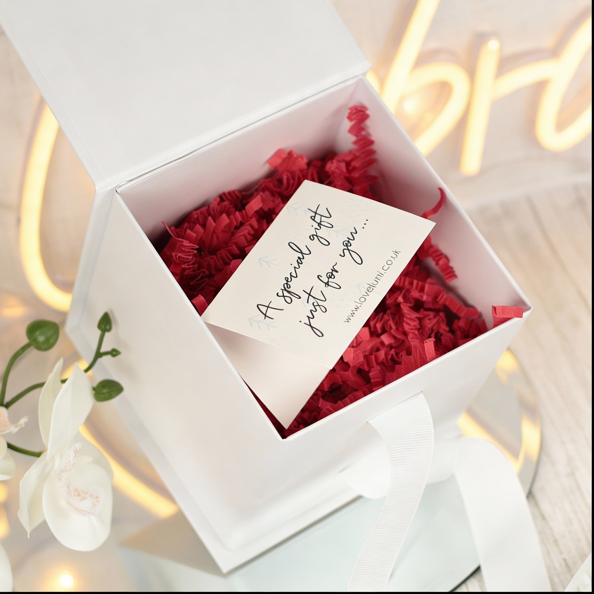 Bows and Hearts Stemless Glass with optional Red Glass Heart Gift Set