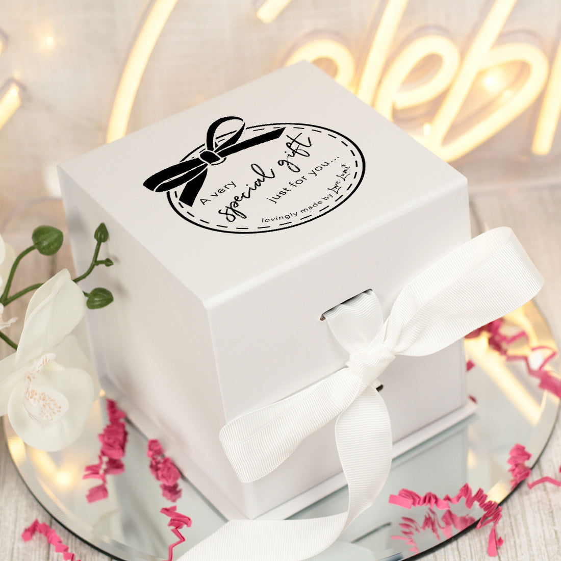 50th Birthday Stemless Glass and Birthstone Heart Gift Set