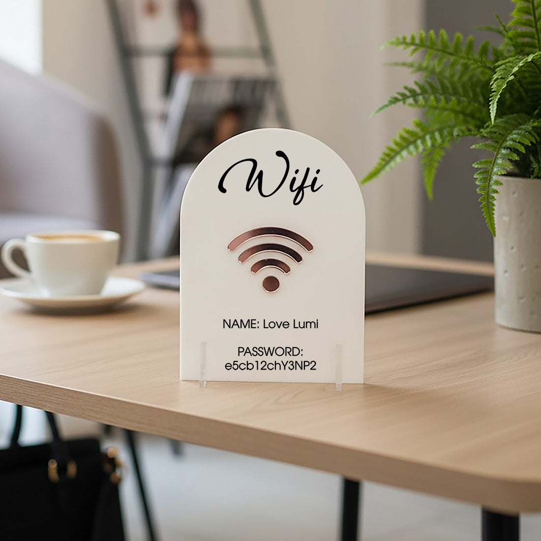 Custom Branded Business WiFi password Acrylic Sign