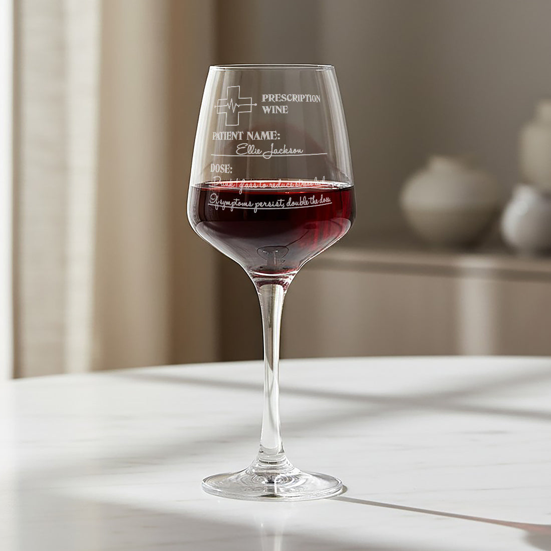 Personalised Prescription Stemmed Wine Glass