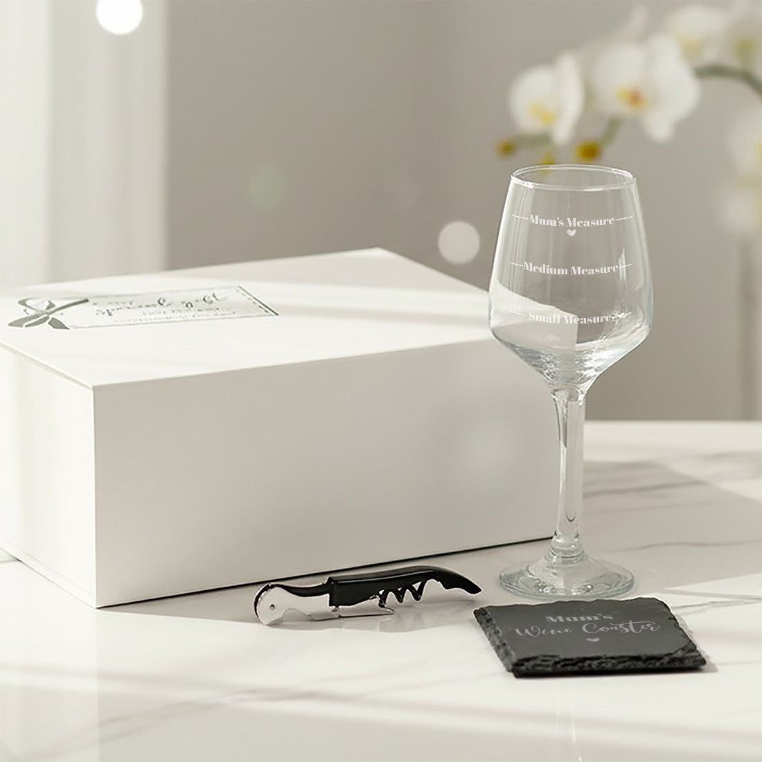 Personalised Engraved Measure Stemmed Wine Glass