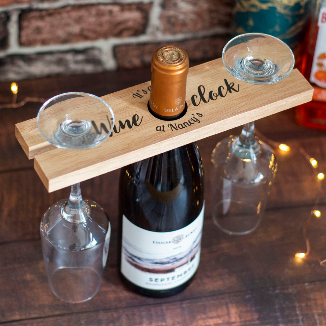 Wine or Prosecco O Clock Bottle Butler and Glasses Holder Love Lumi Ltd