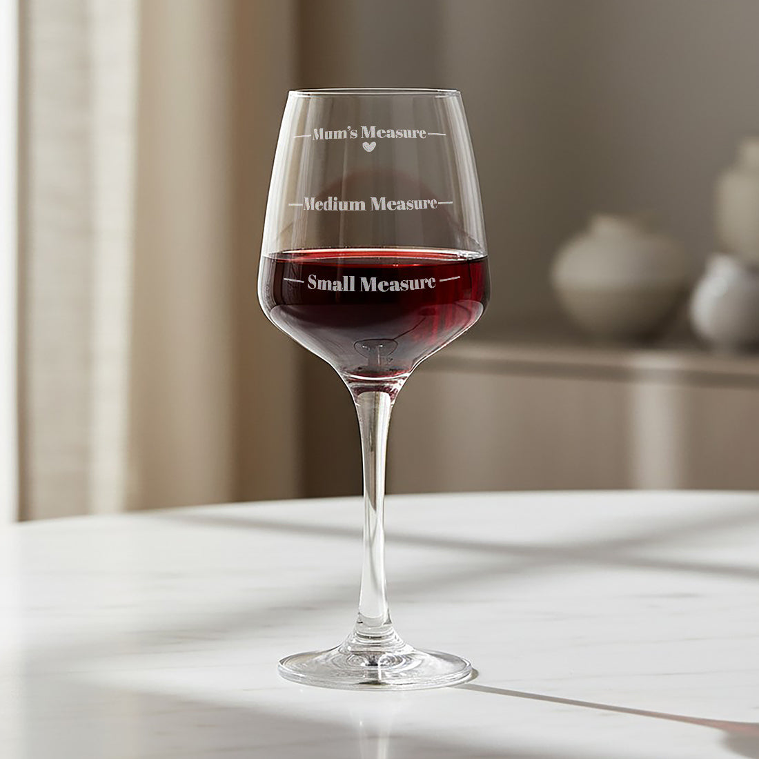 Personalised Engraved Measure Stemmed Wine Glass