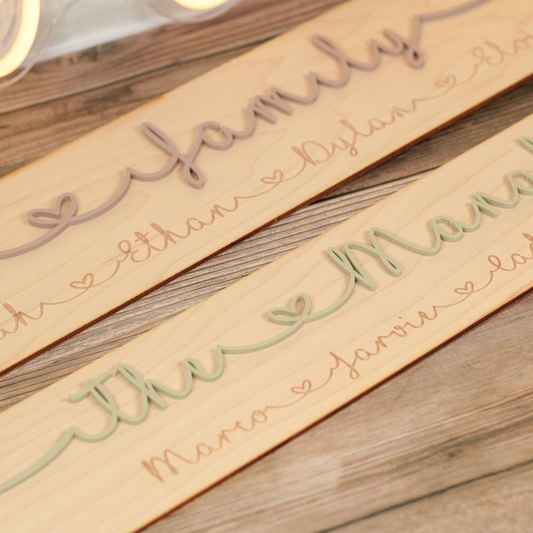 Our Family 3D Wood &amp; Acrylic Street Sign-Love Lumi Ltd