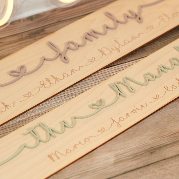 Our Family 3D Wood &amp; Acrylic Street Sign-Love Lumi Ltd