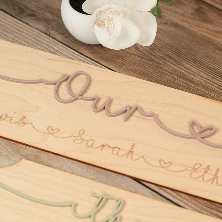Our Family 3D Wood &amp; Acrylic Street Sign-Love Lumi Ltd
