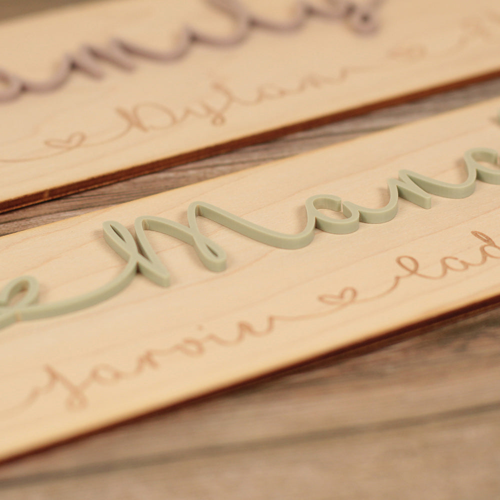 Our Family 3D Wood & Acrylic Street Sign-Love Lumi Ltd
