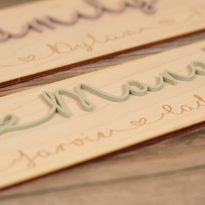 Our Family 3D Wood &amp; Acrylic Street Sign-Love Lumi Ltd