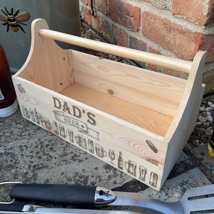 Engraved Beer Gift Box Father's Day Birthday Treat Hamper Caddy with Handle-Love Lumi Ltd