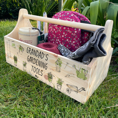 Gardening Tools Father's Day Birthday Treat Hamper Gift Caddy with Handle-Love Lumi Ltd