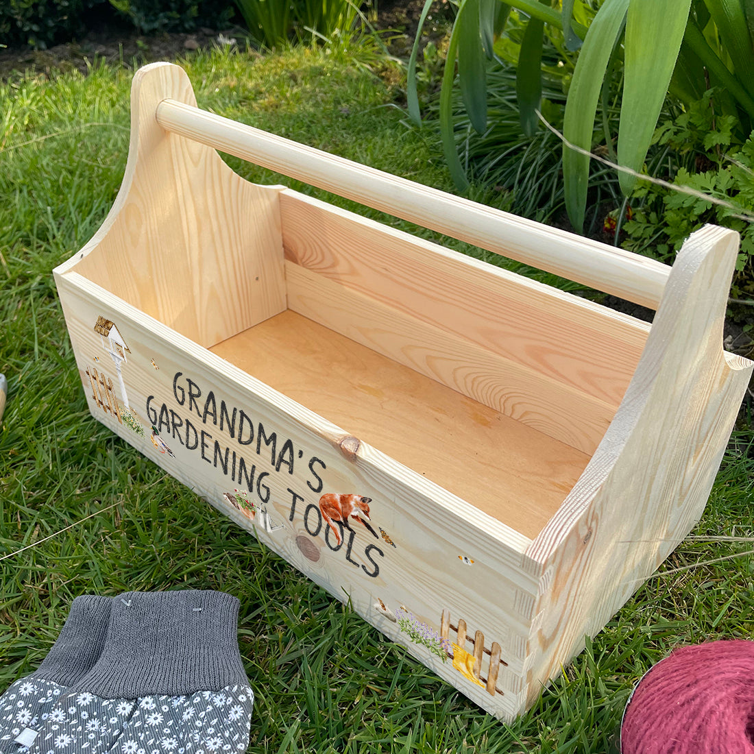 Wildlife Gardening Tool Hamper Gift Caddy with Handle-Love Lumi Ltd