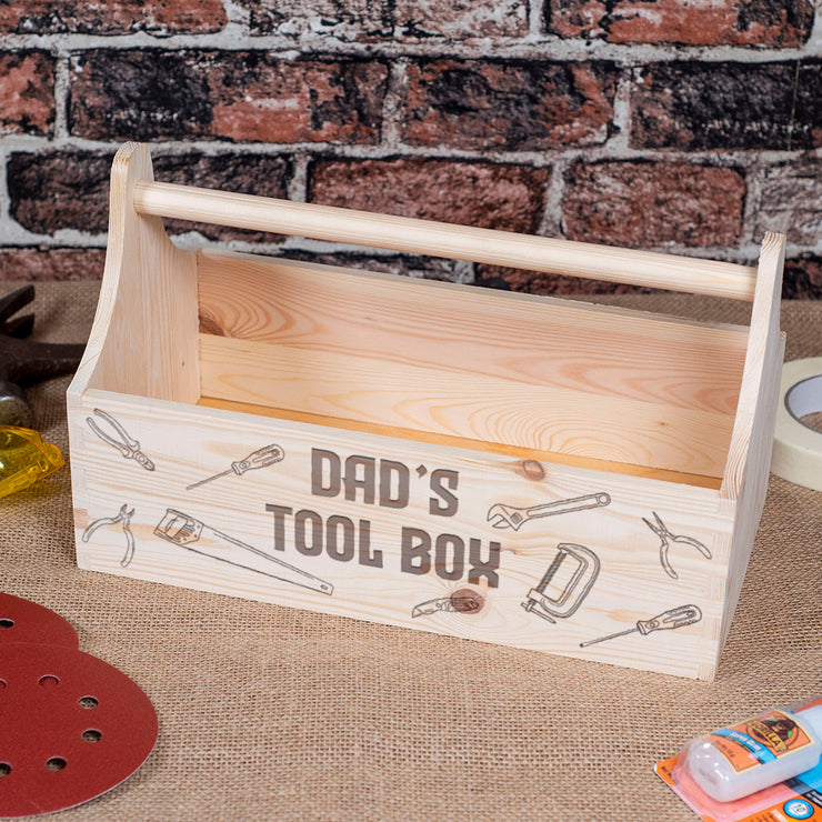 Engraved Tool Box Father's Day Birthday Treat Hamper Gift Caddy with Handle-Love Lumi Ltd