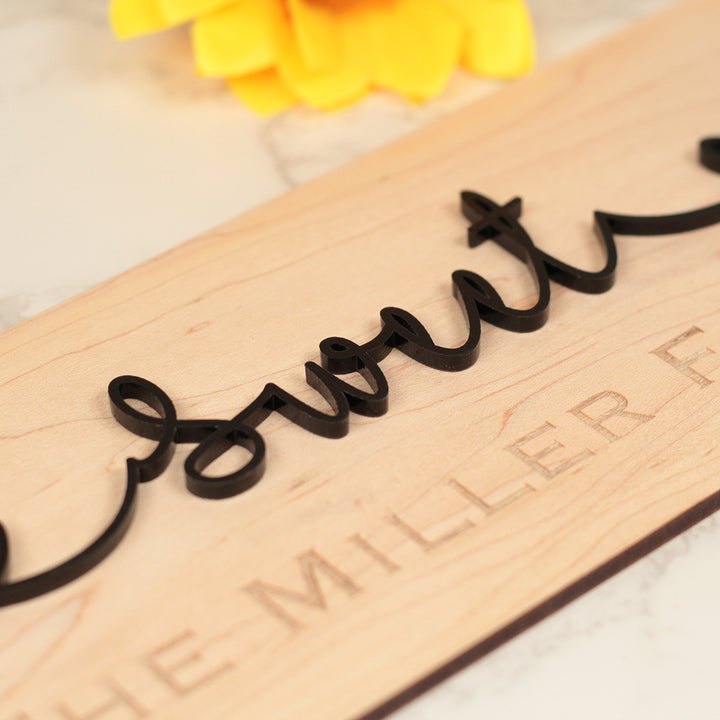 Family Home Sweet Home 3D Wood &amp; Acrylic Street Sign-Love Lumi Ltd