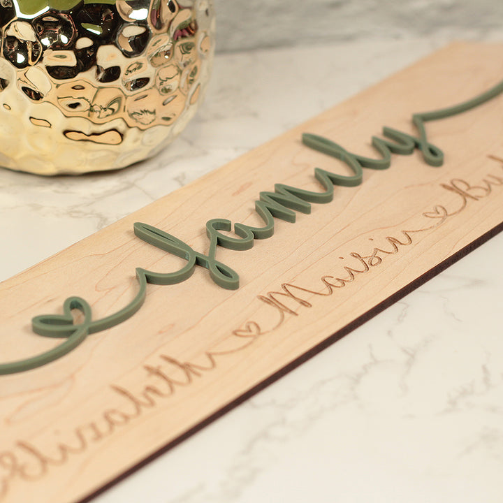 Our Family 3D Wood &amp; Acrylic Street Sign-Love Lumi Ltd