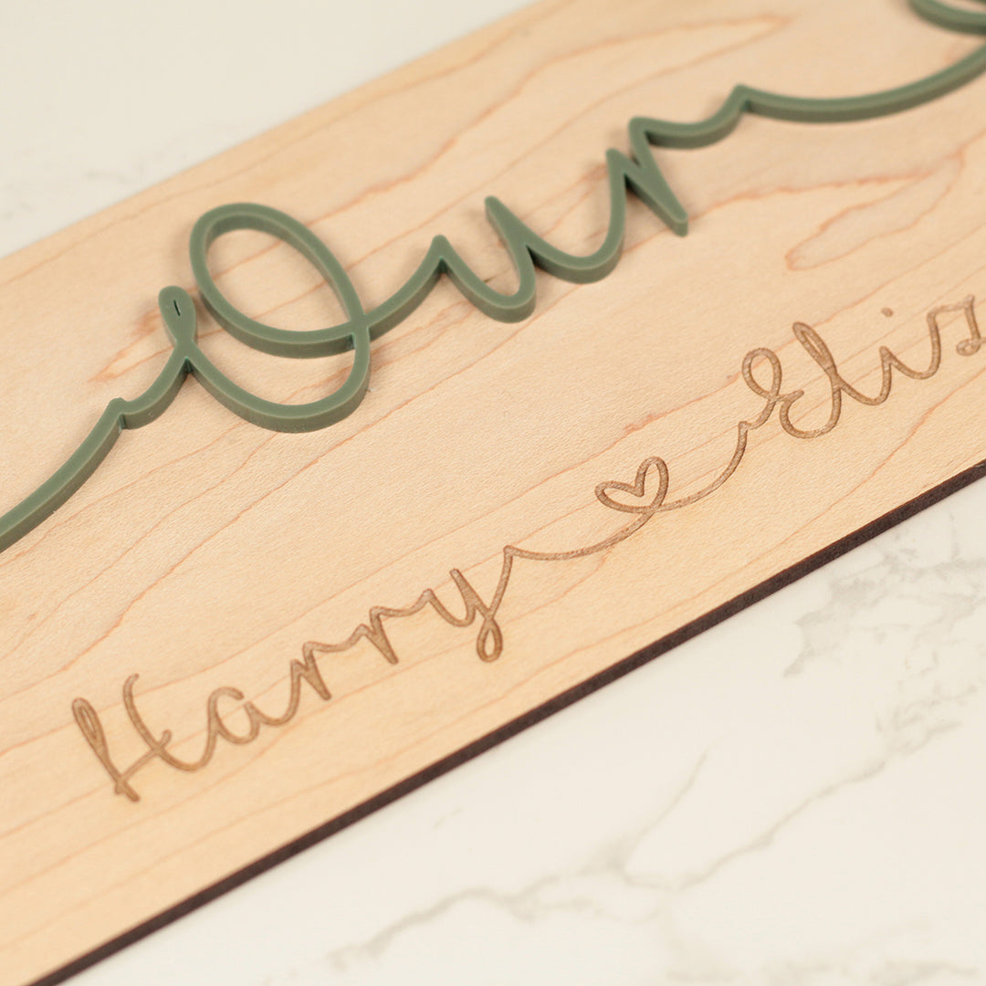 Our Family 3D Wood &amp; Acrylic Street Sign-Love Lumi Ltd