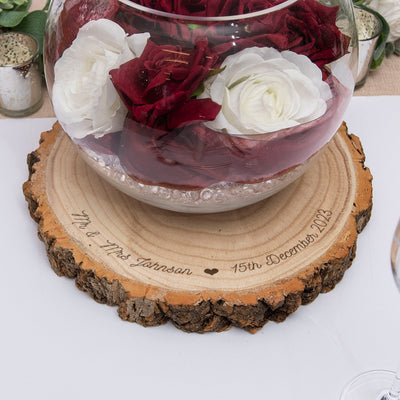 Rustic Wood Slices Inc. Brown Wood Slices For Centerpieces Table