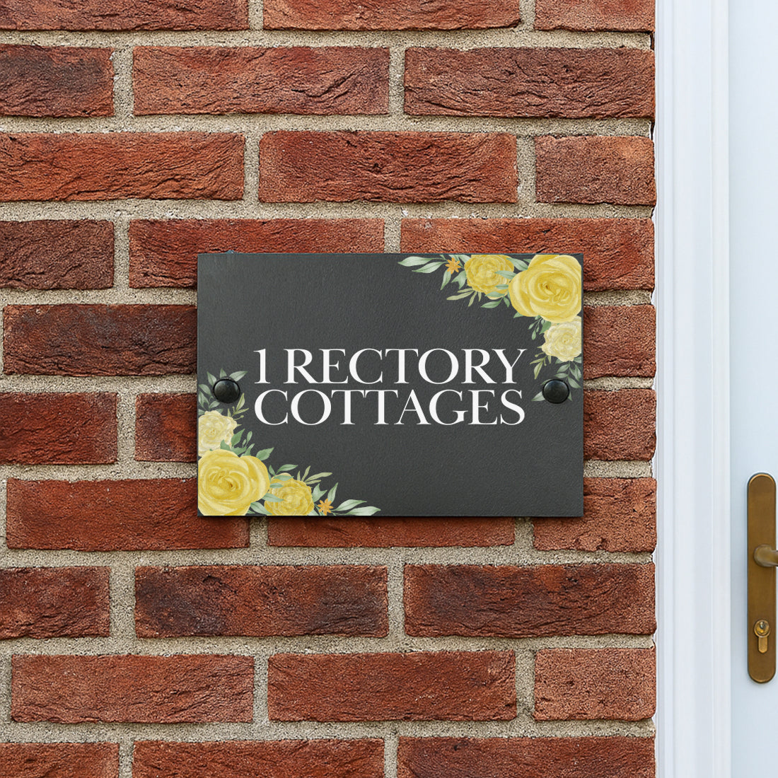 Roses Slate House Number or Name Wall Mounted Sign