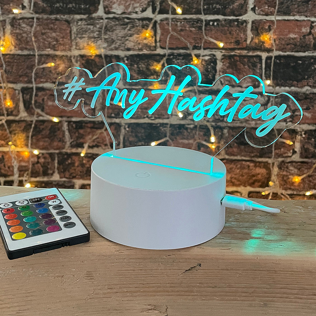 Any Hashtag LED Neon colour changing night light-Love Lumi Ltd