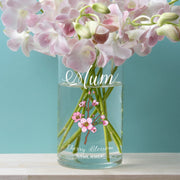 Birth Flower Cylinder Glass Birthday Gift Flower Vase-Love Lumi Ltd