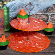 Happy Halloween Elements Orange Acrylic 2 Tier Party Cake Stand-Love Lumi Ltd