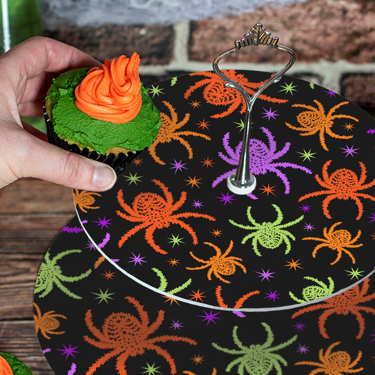 Neon Spider Halloween Acrylic 2 Tier Party Cake Stand-Love Lumi Ltd