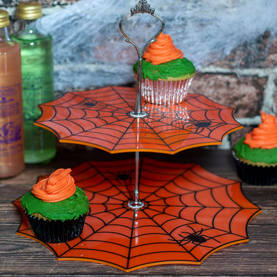 Halloween Spider Cobweb Acrylic 2 Tier Party Cake Stand-Love Lumi Ltd