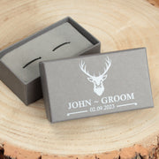 Personalised Wedding Stag Groomsman Cufflink Gift Box-Love Lumi Ltd