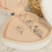 Personalised Rose Gold Sparkle Heart Travel PU Leather Jewellery Storage Box-Love Lumi Ltd