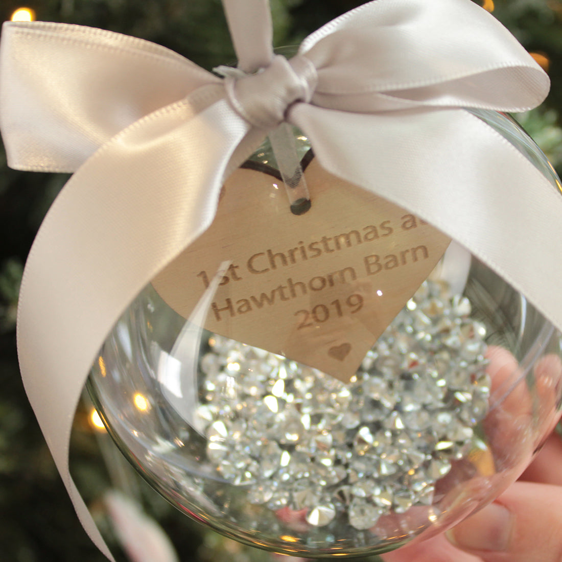 ANY TEXT Christmas Tree Bauble-Love Lumi Ltd