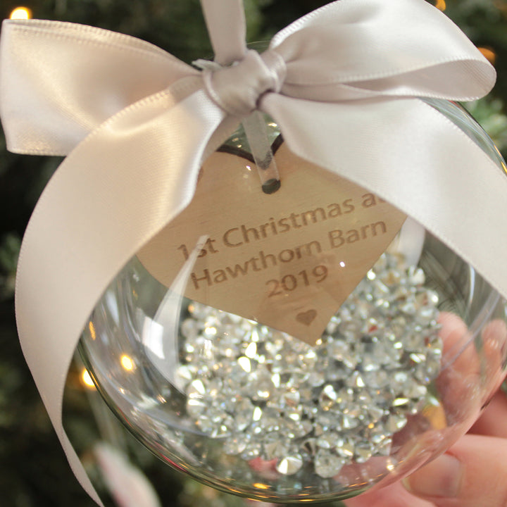 ANY TEXT Christmas Tree Bauble-Love Lumi Ltd