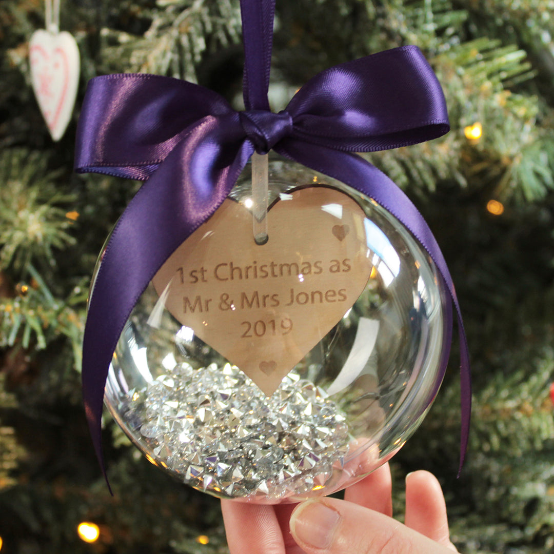1st Christmas as Mr &amp; Mrs Wedding Bauble-Love Lumi Ltd