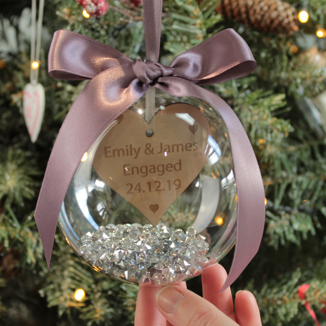 Engagement Christmas Bauble-Love Lumi Ltd