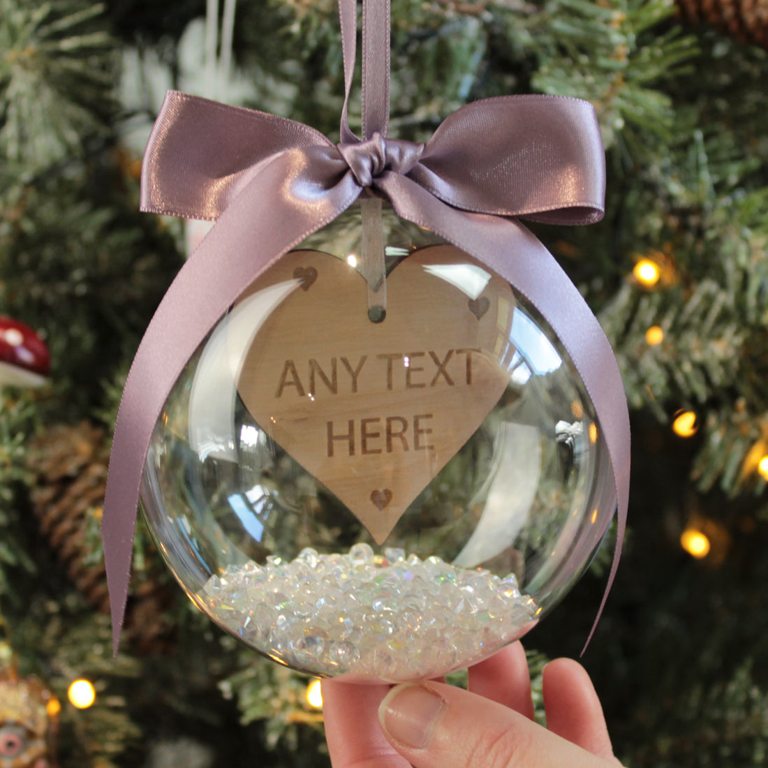 ANY TEXT Christmas Tree Bauble-Love Lumi Ltd