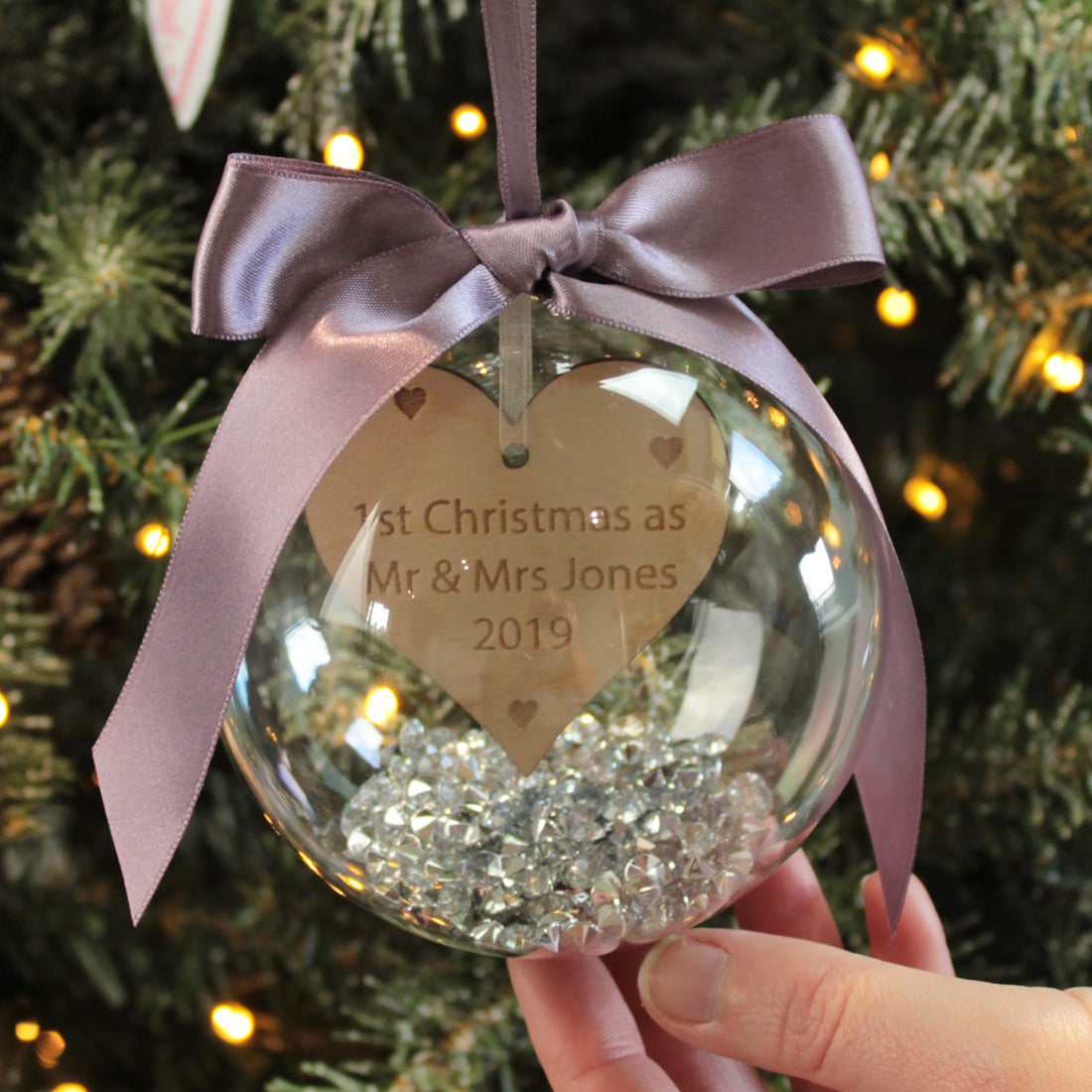 ANY TEXT Christmas Tree Bauble-Love Lumi Ltd