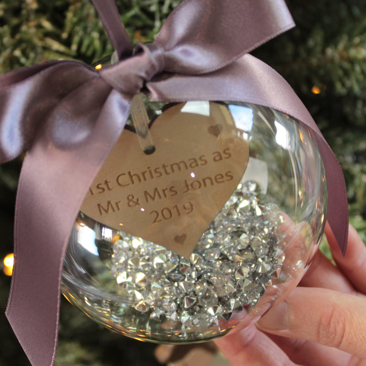 1st Christmas as Mr &amp; Mrs Wedding Bauble-Love Lumi Ltd