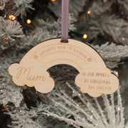 Personalised Rainbow Memorial Wooden Christmas Decoration-Love Lumi Ltd