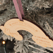 Personalised Rainbow Memorial Wooden Christmas Decoration-Love Lumi Ltd