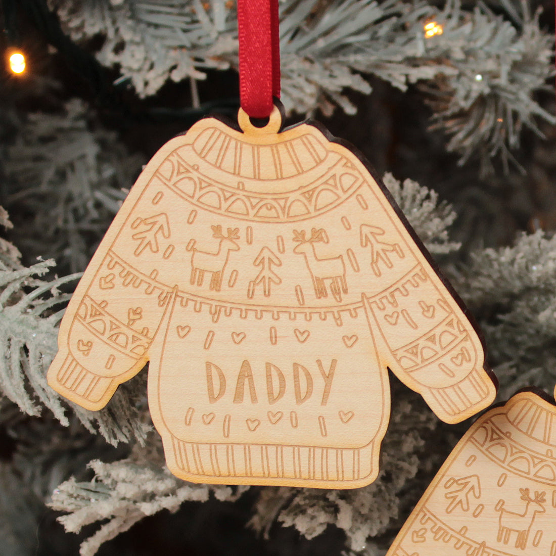 Christmas Jumper Family Wooden Christmas Decoration-Love Lumi Ltd