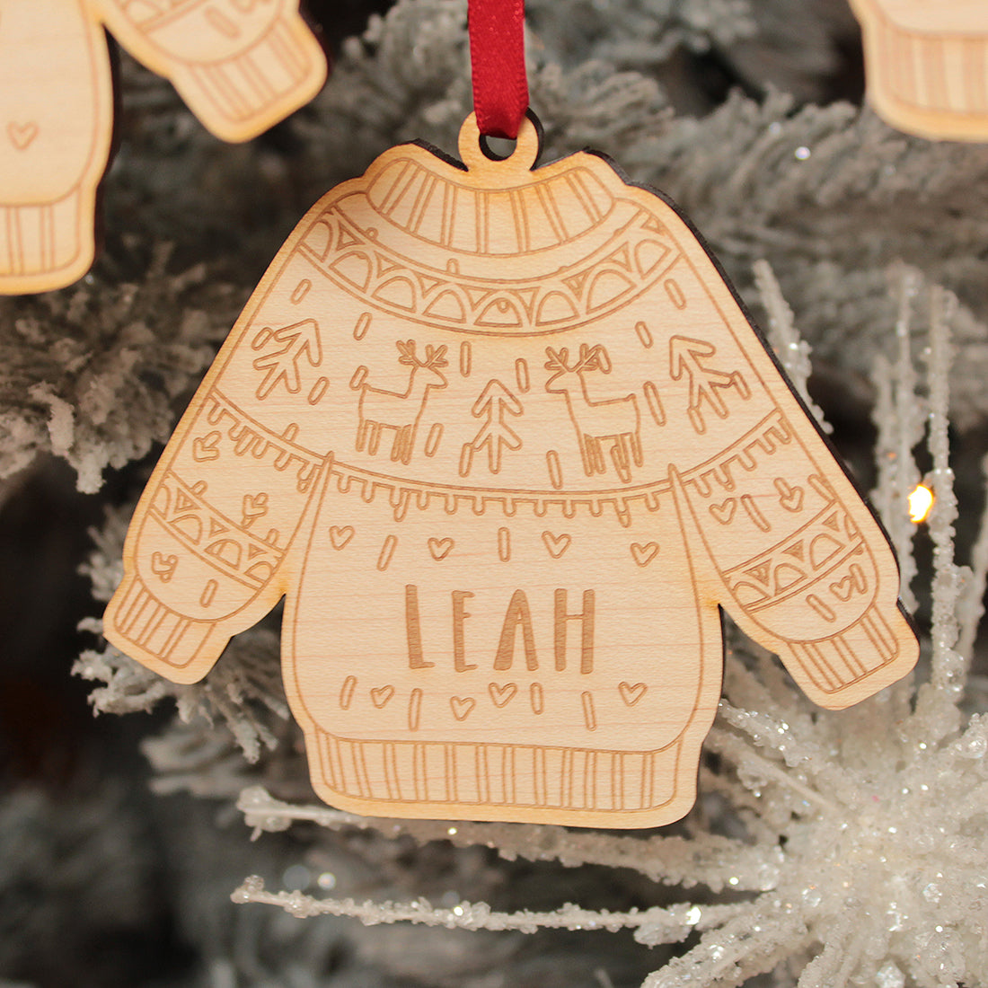 Christmas Jumper Family Wooden Christmas Decoration-Love Lumi Ltd