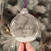 Glass 1st Christmas at a New Home Christmas Bauble-Love Lumi Ltd