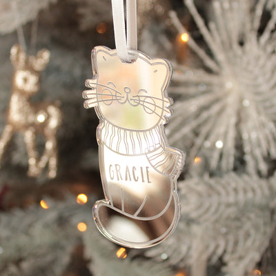 Pet Cat Mirror Christmas Decoration-Love Lumi Ltd