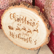 Family Christmas Wood Slice Decoration-Love Lumi Ltd