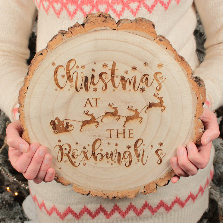 Family Christmas Wood Slice Decoration-Love Lumi Ltd