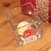 Christmas Robin Glass Tea Light Holder-Love Lumi Ltd