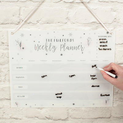 A3 Wipe Clean Acrylic Weekly Family Wall Planner with Pen-Love Lumi Ltd