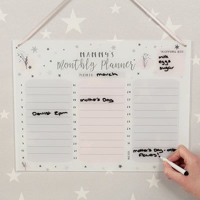 A3 Wipe Clean Acrylic Whiteboard Perpetual Wall Planner with Pen-Love Lumi Ltd